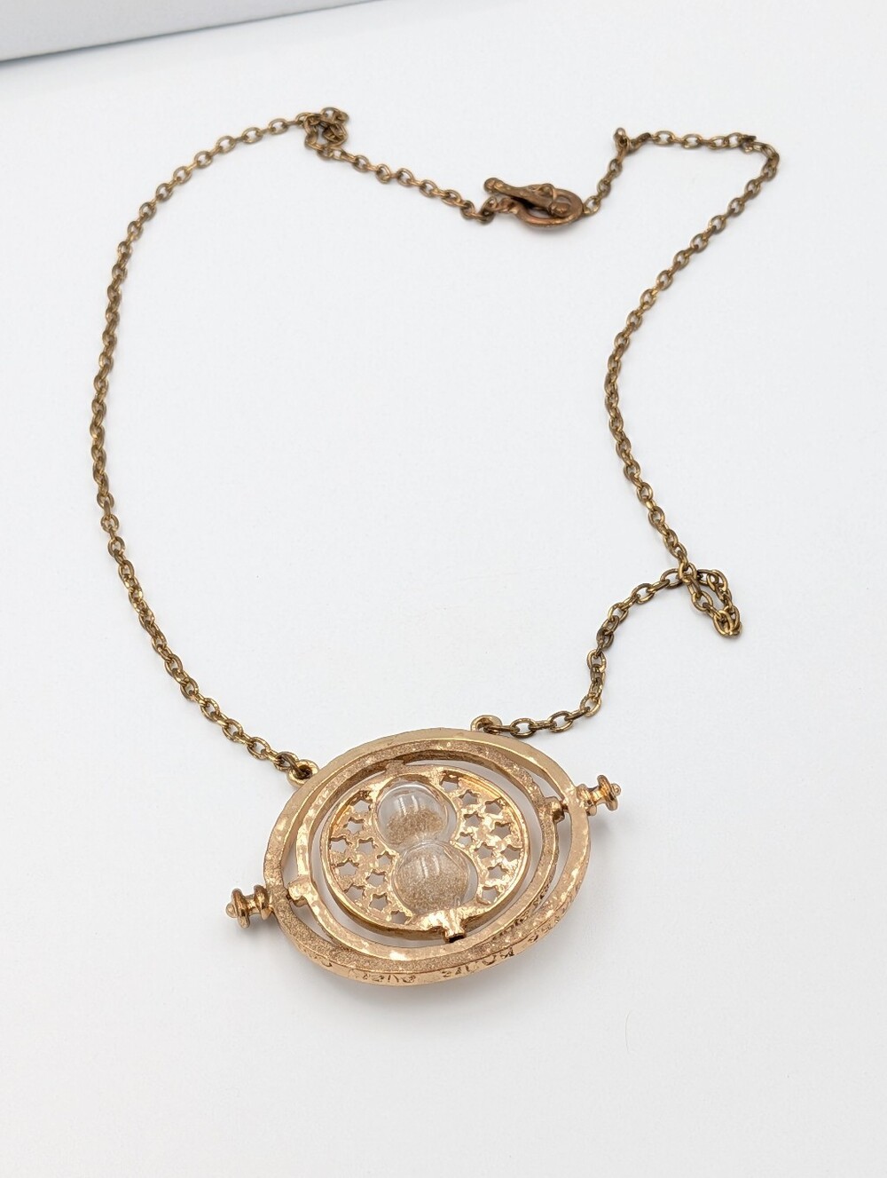 Harry Potter time turner hourglass pendant chain necklace